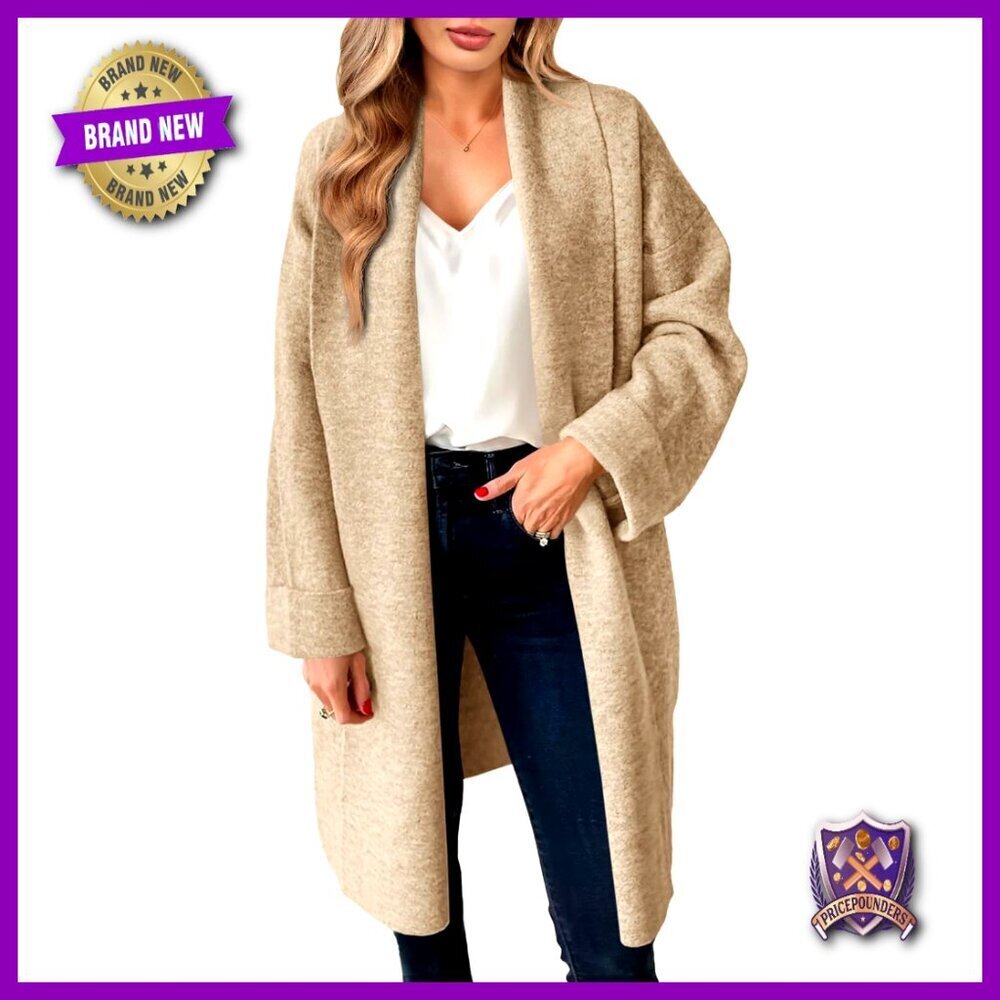Oversized Chunky Knit Long Cardigan Open Front Slouchy Coatigan Jacket